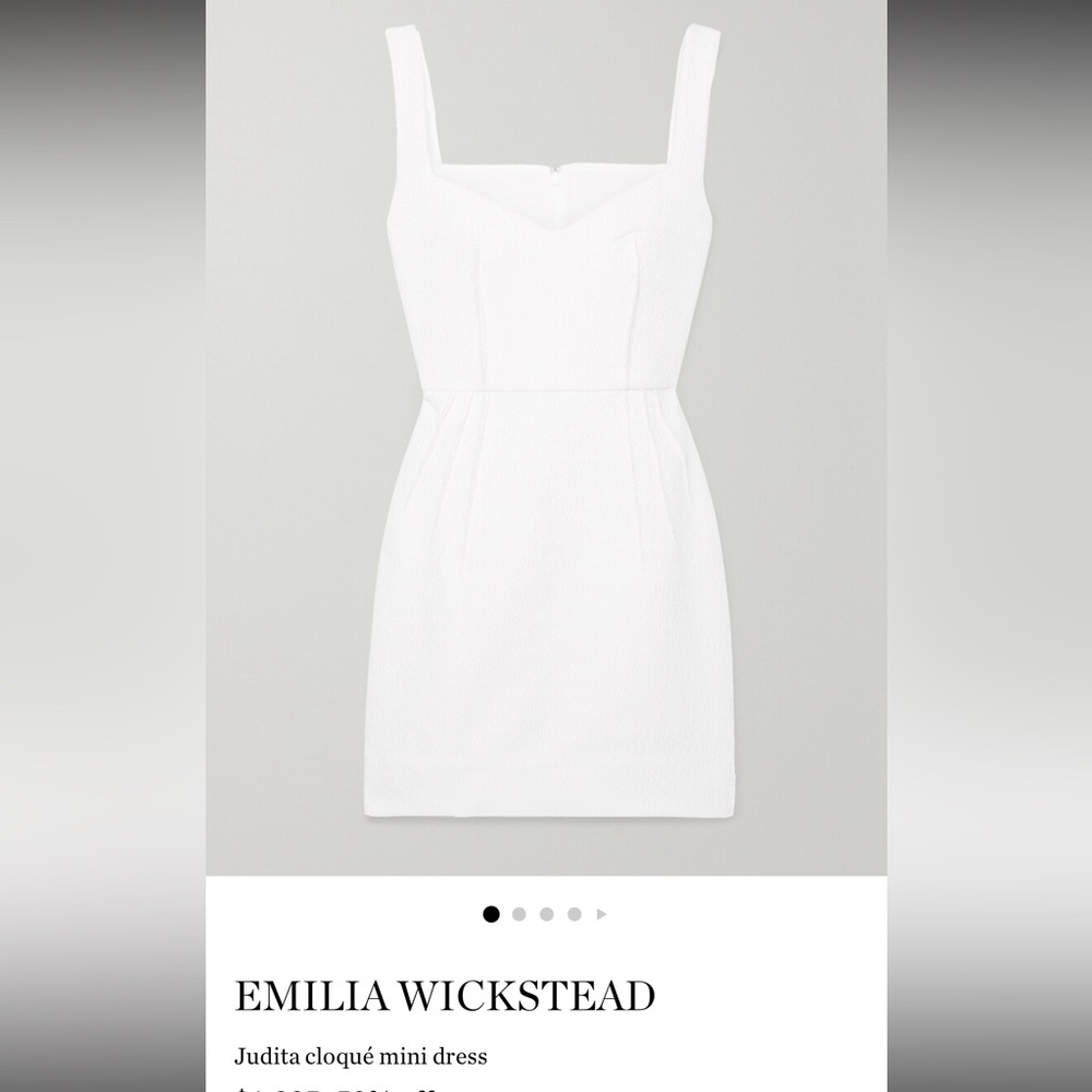 Emilia Wickstead US 12 UK 16 Judita Mini Dress in Ivory Cloque